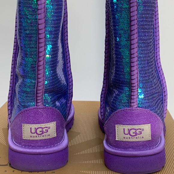 UGG SPARKLES SHORT BOOT PURPLE SIZE 5 - Picture 5 of 11